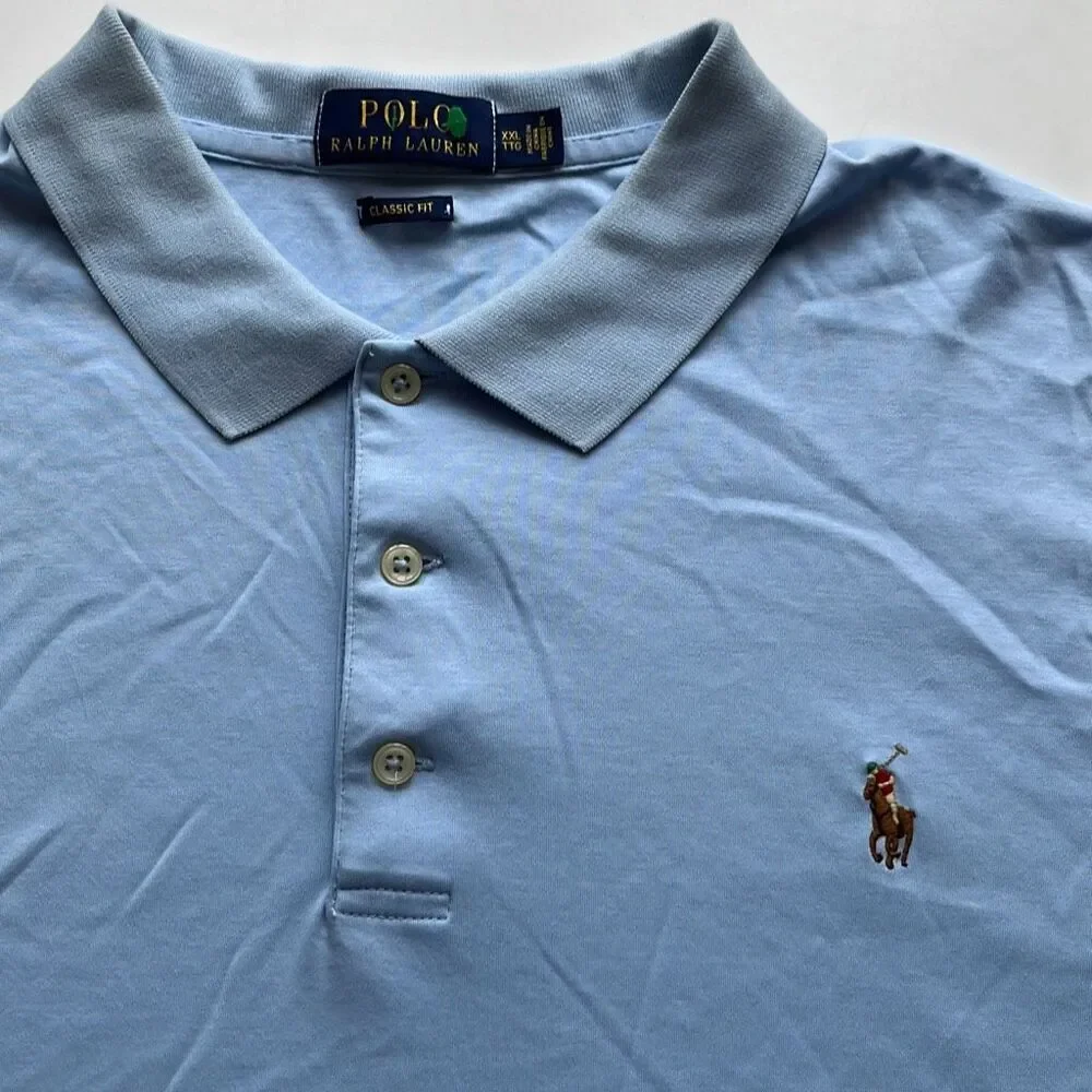 Polo Ralph Lauren Baby Blue Cotton Polo Men’s XXL